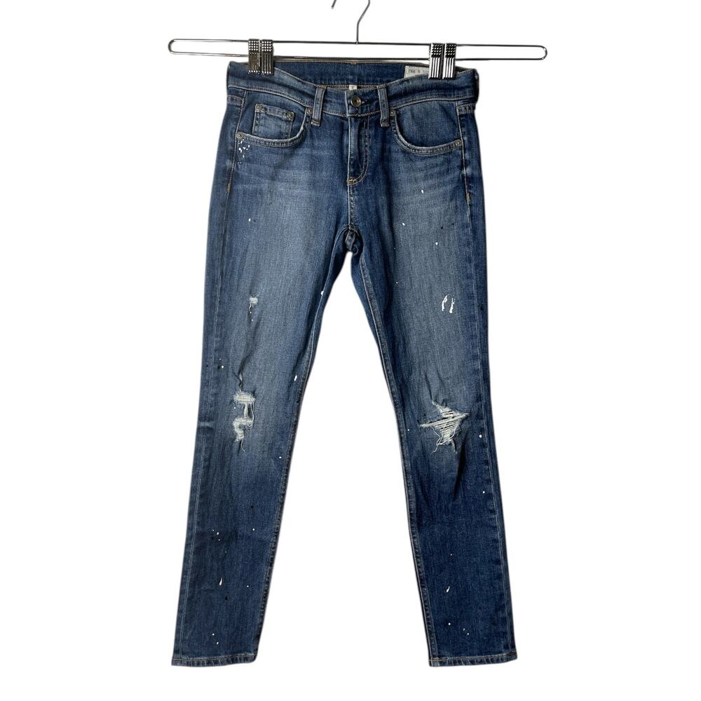 Rag & Bone Ankle Dre Capri Jeans Size 24 Frayed‎ Hem Distressed Denim